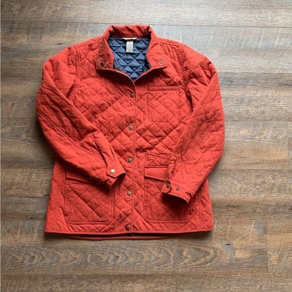 Duluth Trading Burnt Orange Cortland Quilted Jacket Size Small Fisherman Core - Picture 3 of 11